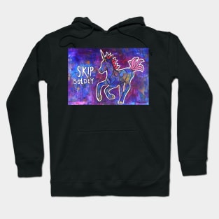 Skip Boldly. Magical Unicorn Watercolor Illustration. Hoodie